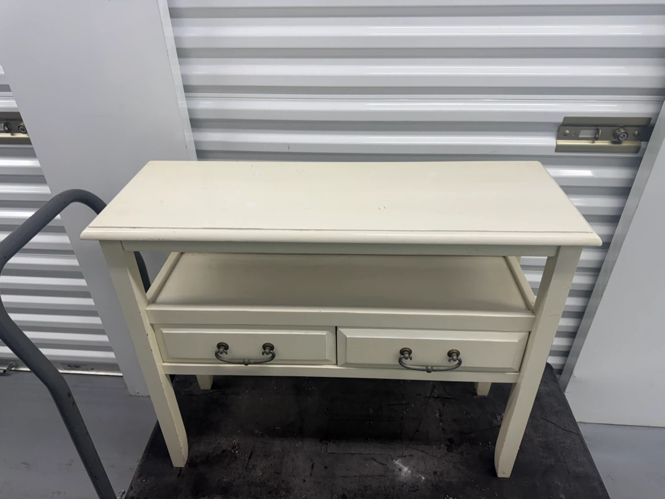 Cream Wood Console Table - photo 2