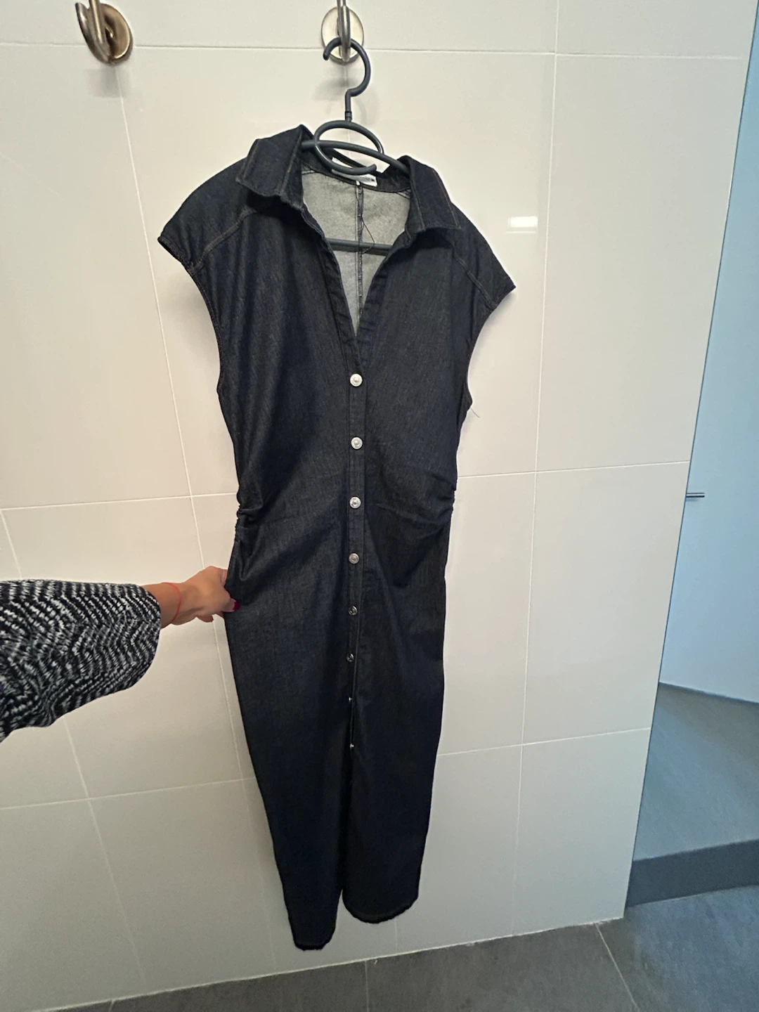 ZARA Dark Denim Button-Down Dress