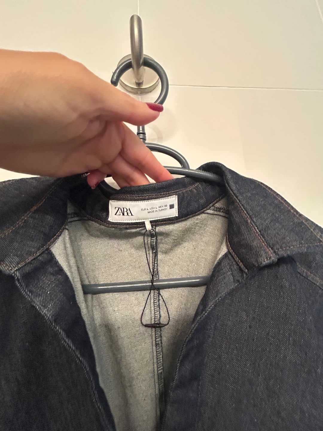 ZARA Dark Denim Button-Down Dress - photo 2