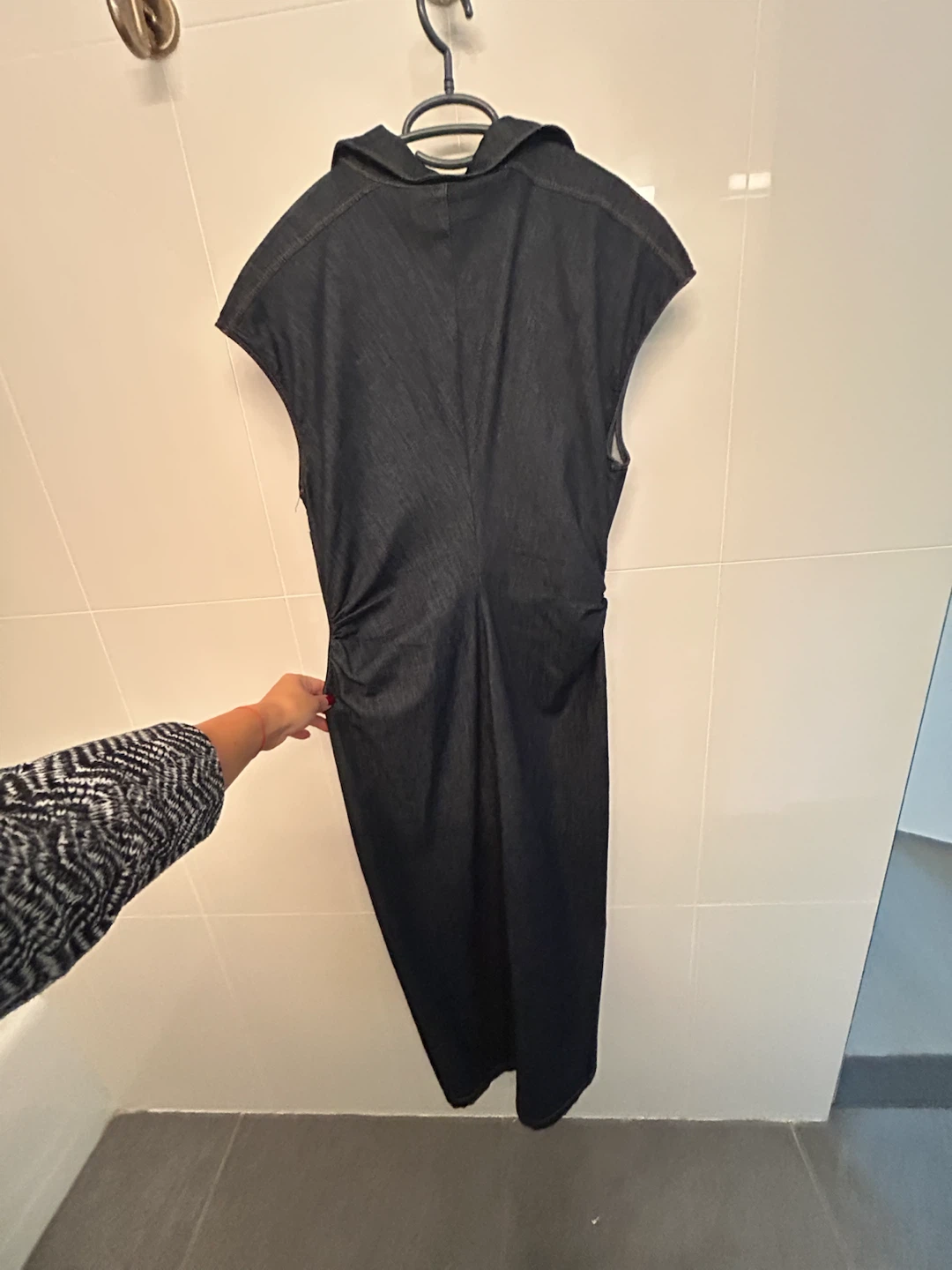 ZARA Dark Denim Button-Down Dress - photo 3