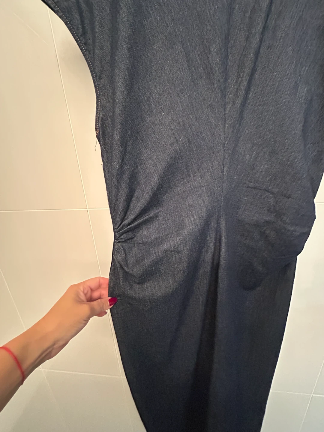 ZARA Dark Denim Button-Down Dress - photo 4