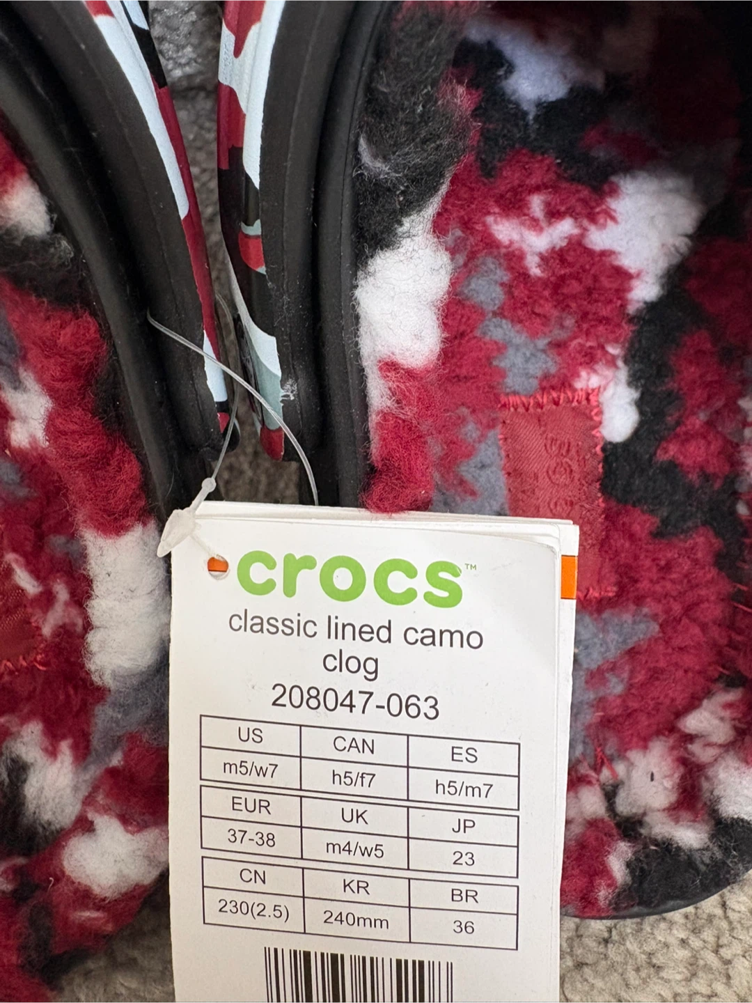 Crocs Classic Lined Camo Clog - Black W7/M5 - photo 3