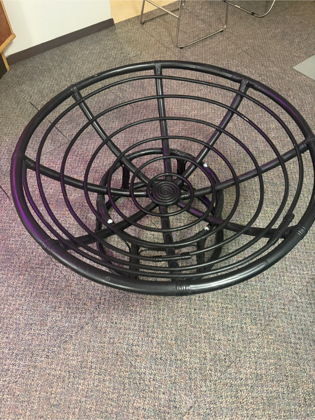 Black Rattan Papasan Chair Frame