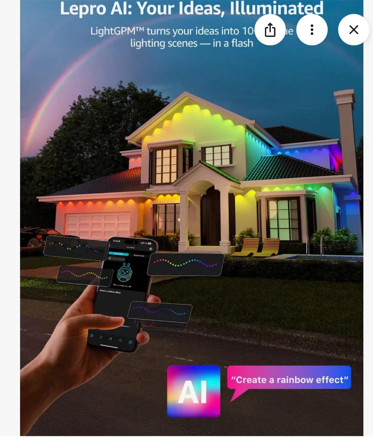 Lepro E1 AI Permanent Outdoor Lights APP Control, - photo 2
