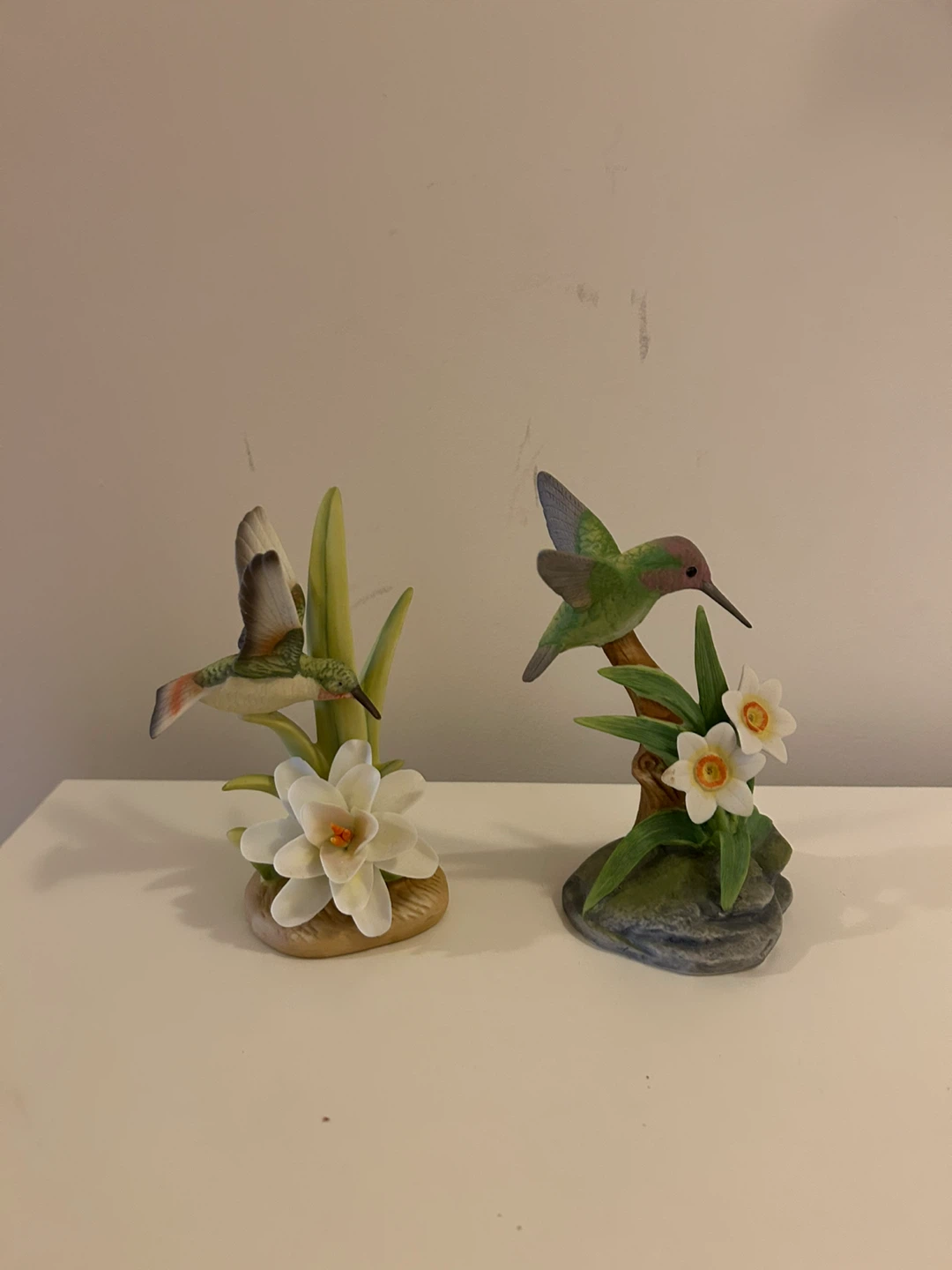 Set of 2 Vintage Hummingbird Figurines