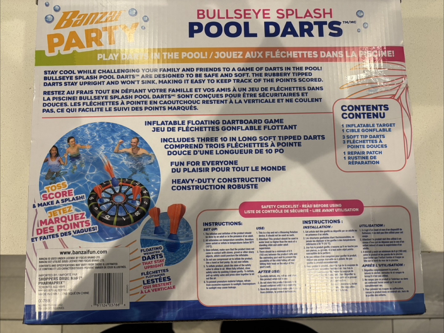 Banzai Party Bullseye Splash Pool Darts - photo 2