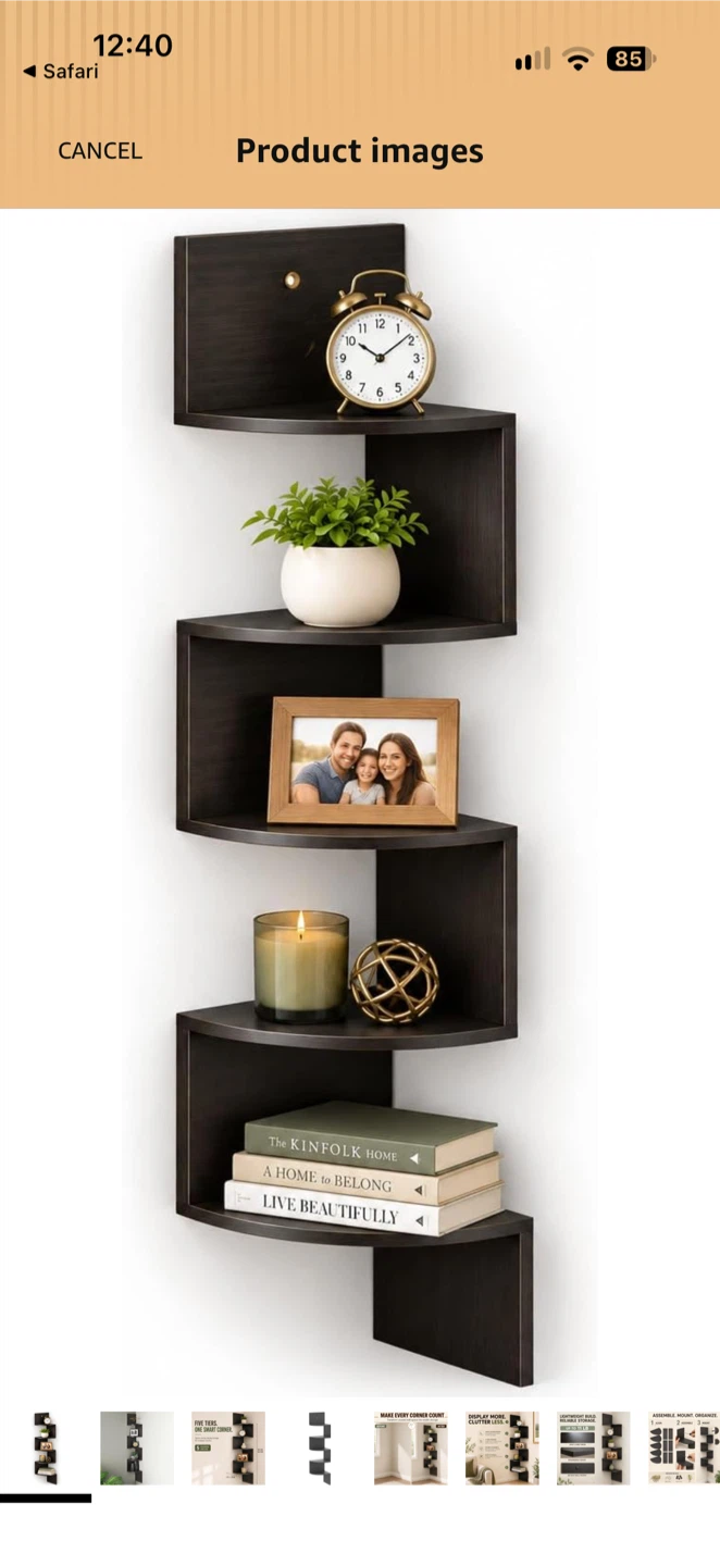 5-Tier Wall Mounted Corner Shelf