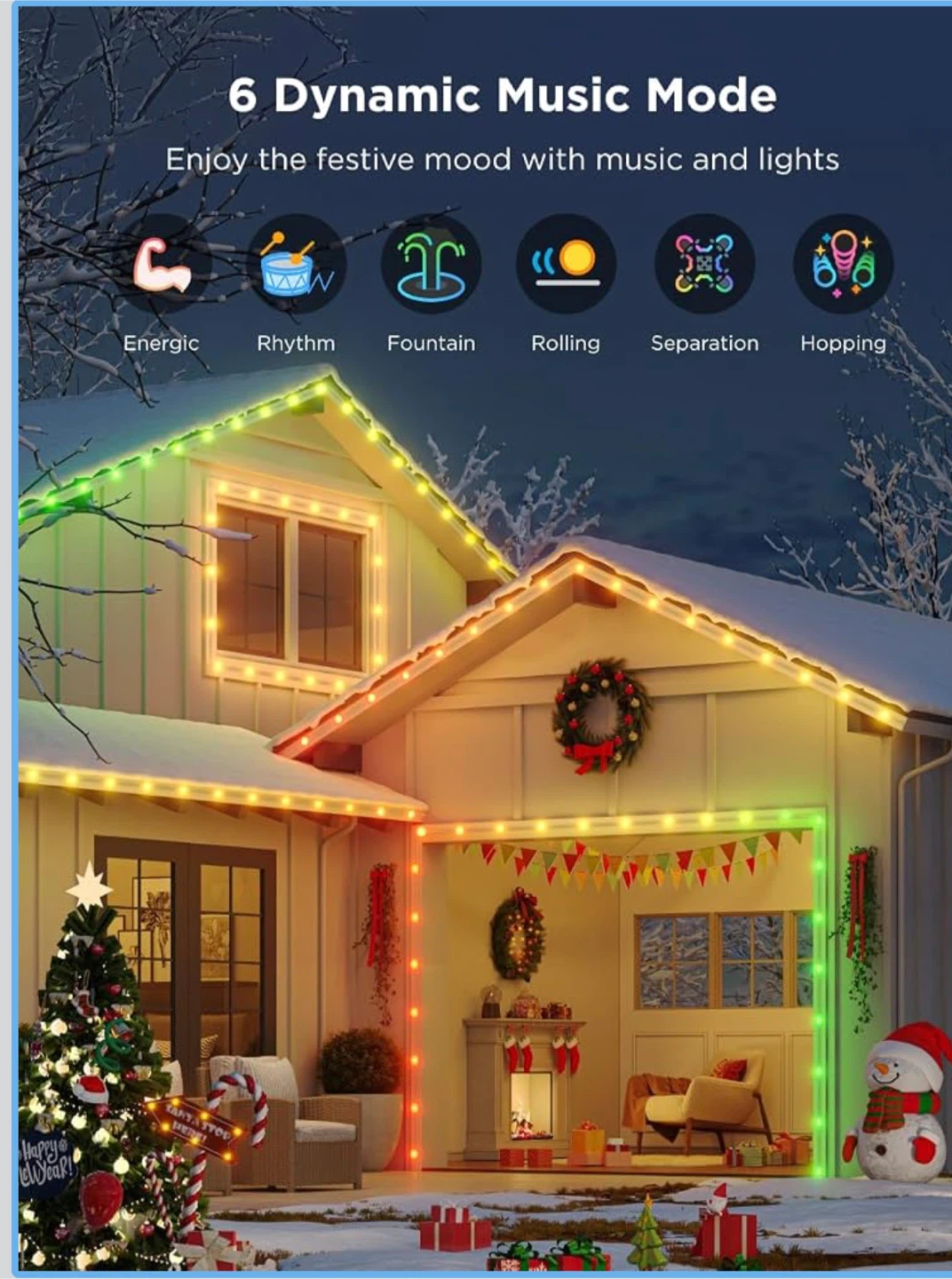 Govee Outdoor Dots String Lights, 50ft with 45 Smart RGBIC LED - photo 2