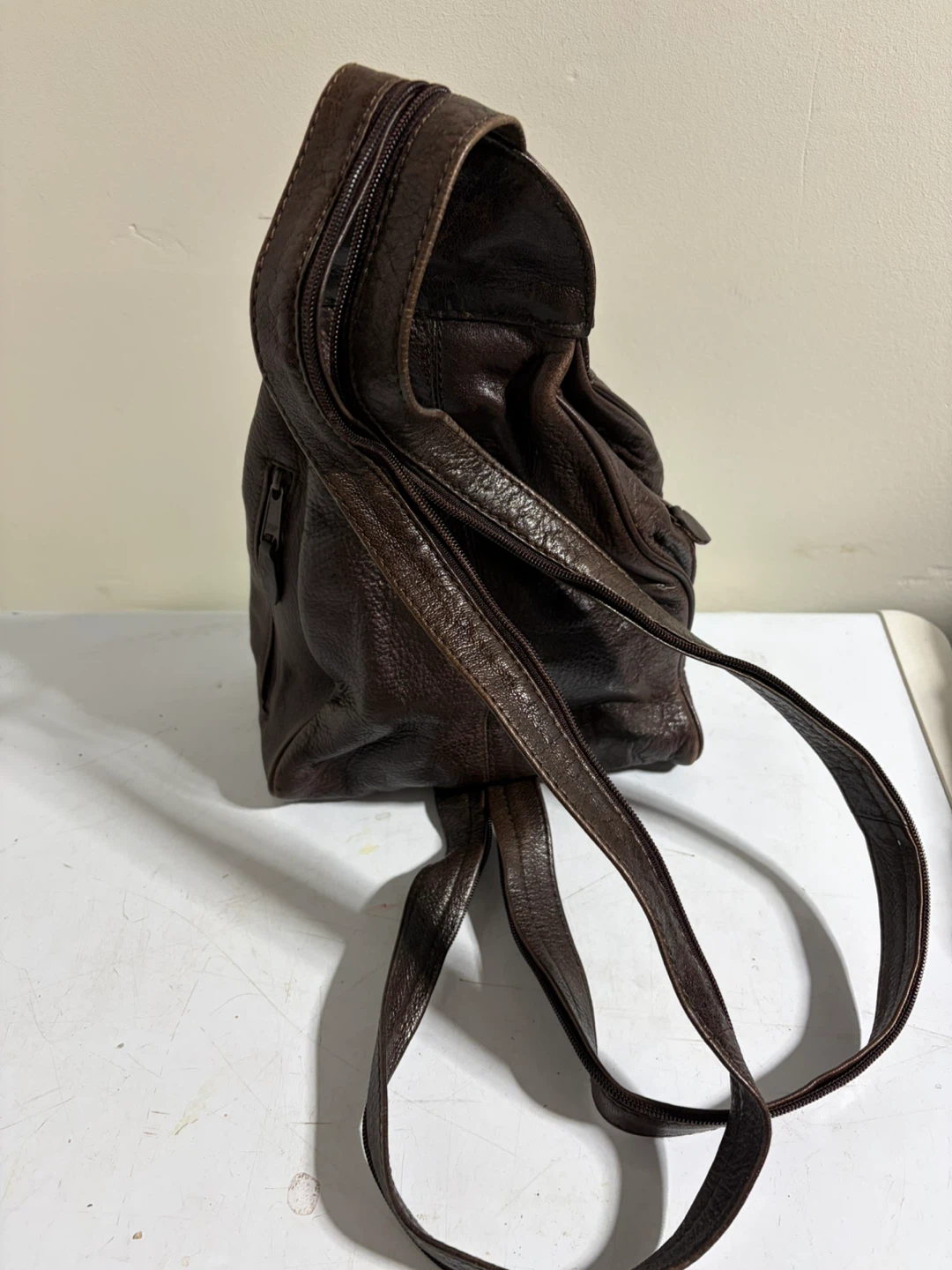 Transit Brown Leather Sling Backpack - photo 2