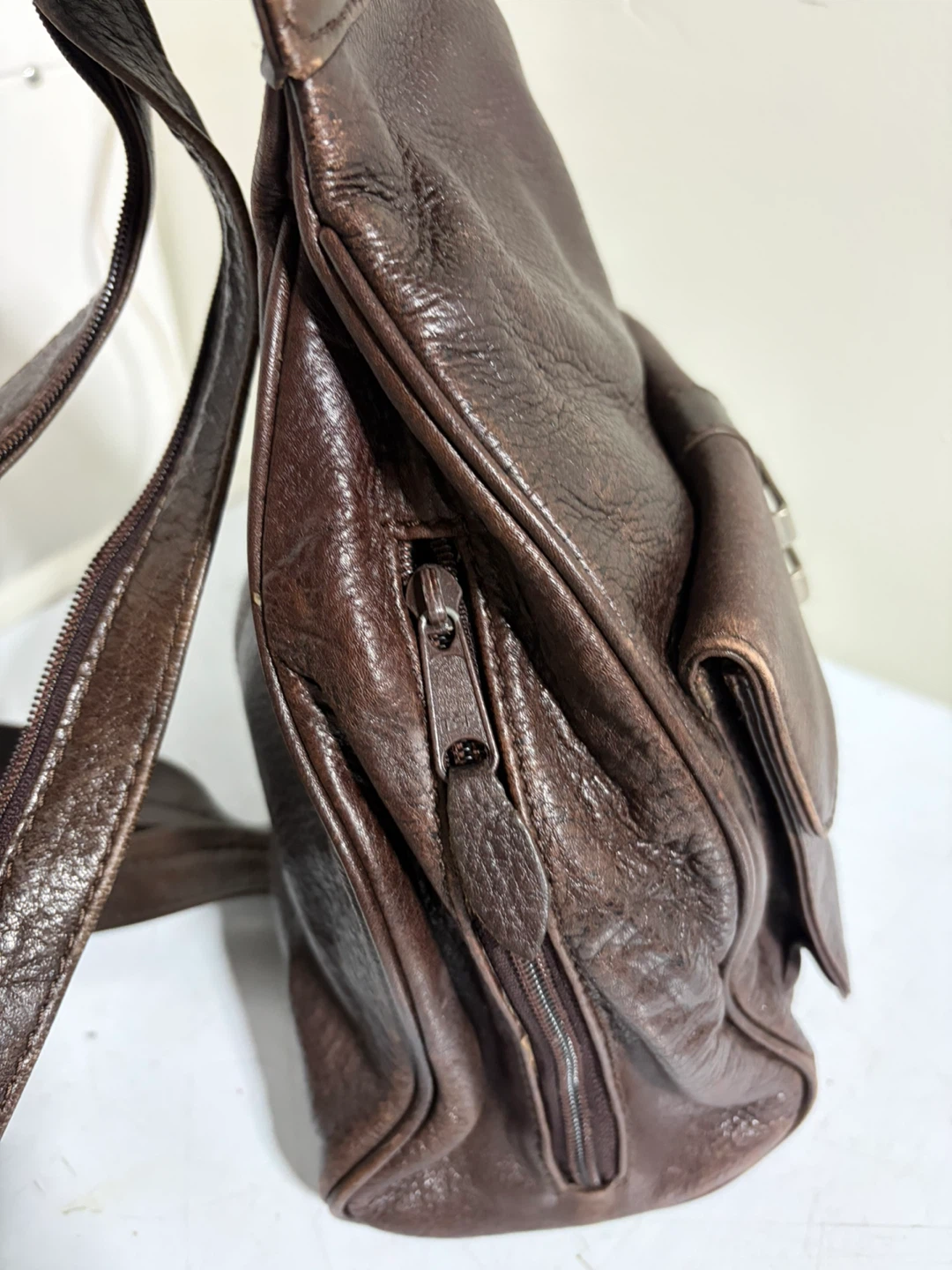 Transit Brown Leather Sling Backpack - photo 4