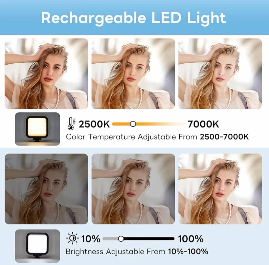 Tripod Vlogging Kit with Rechargeable LED Light - photo 2