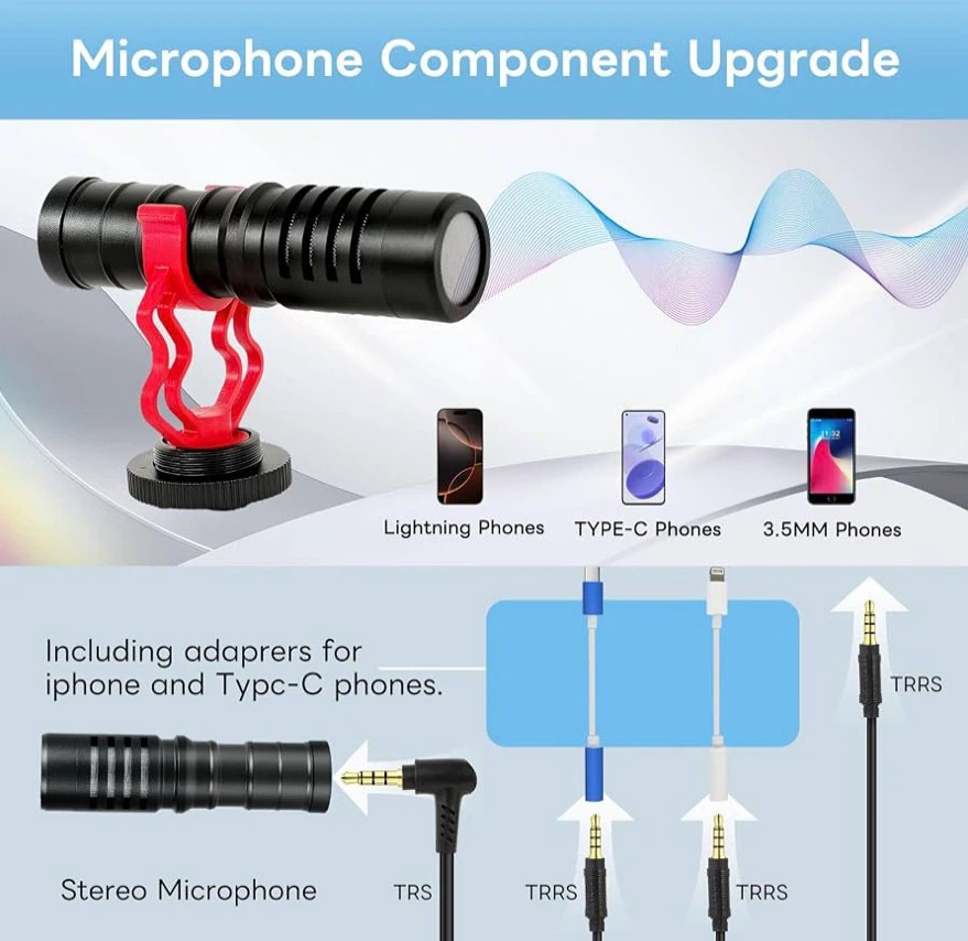 Tripod Vlogging Kit with Rechargeable LED Light - photo 3