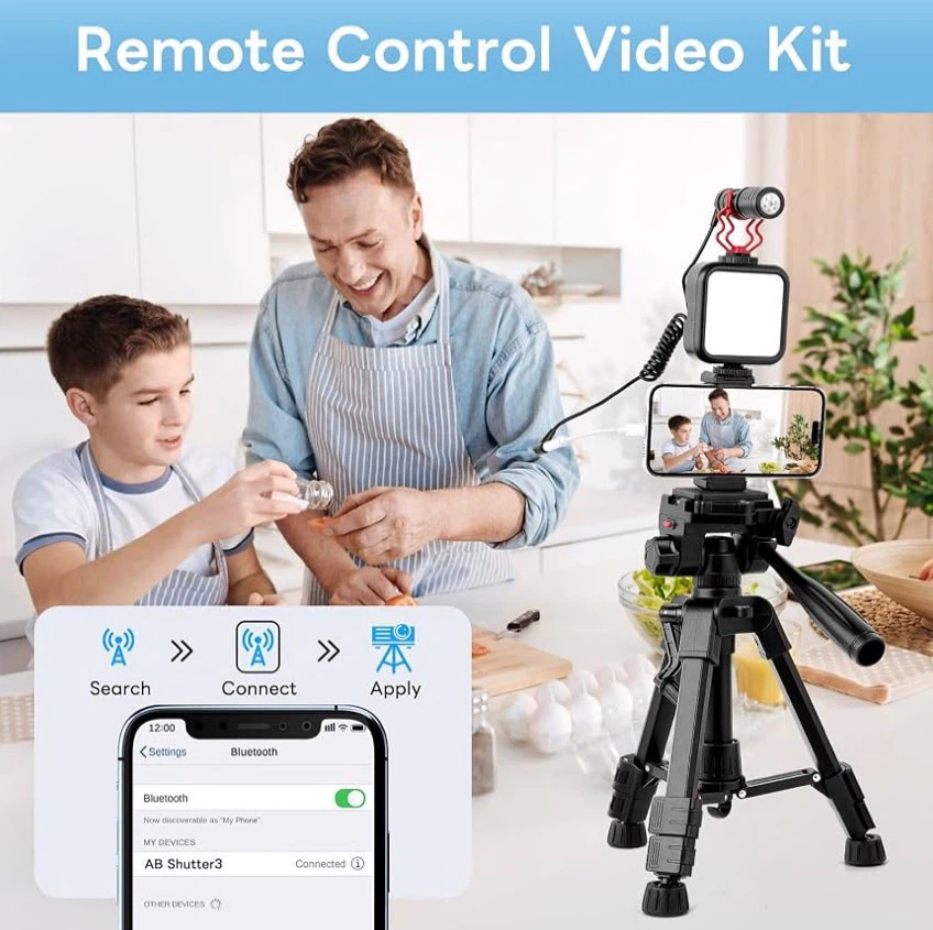 Tripod Vlogging Kit with Rechargeable LED Light - photo 4