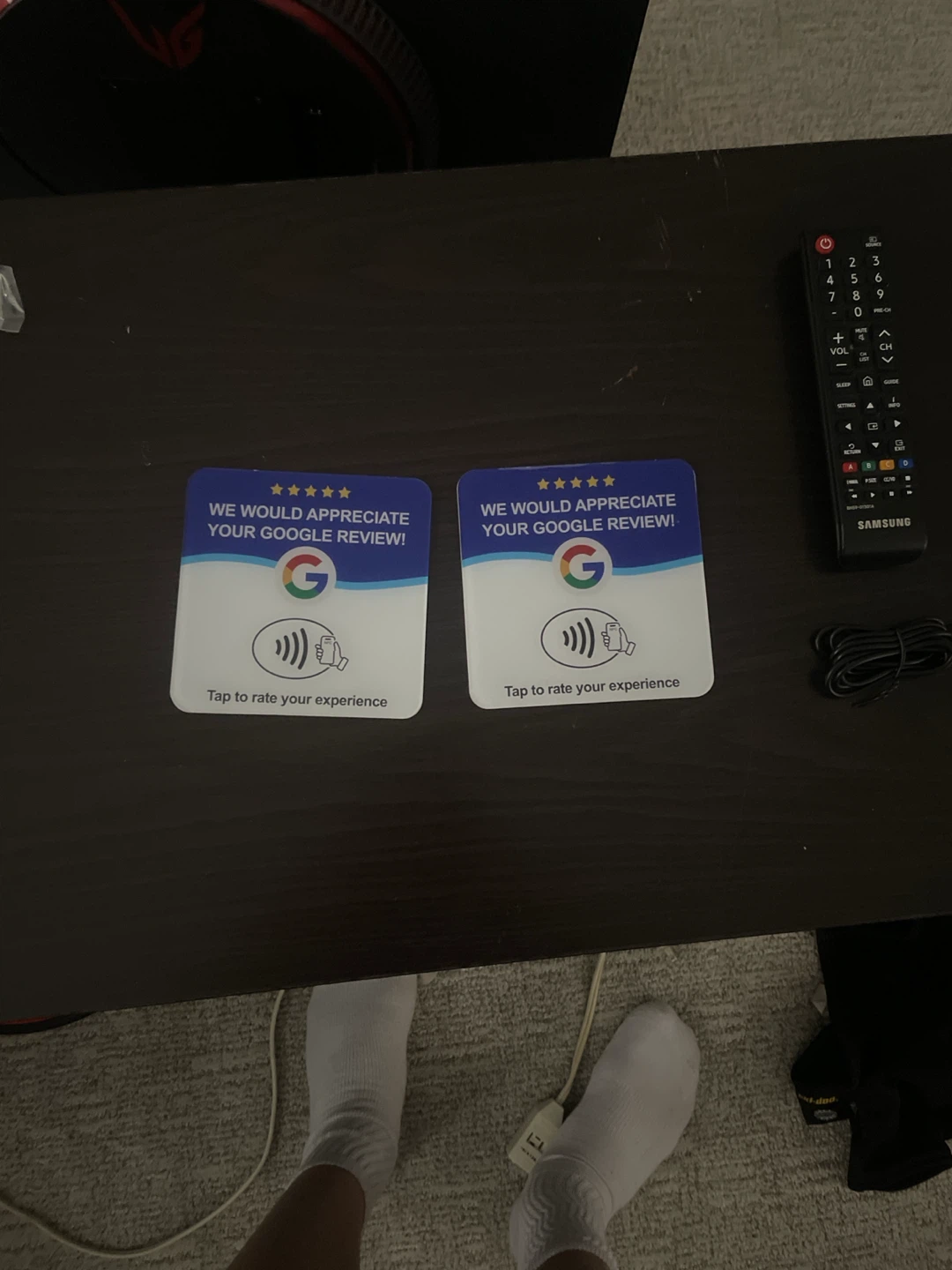 Two Google Review Tap Signs