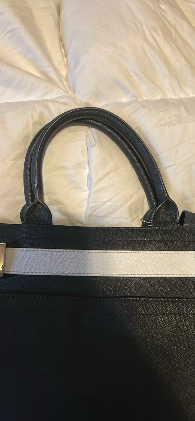 Vintage Danier Black and White Satchel Handbag - photo 2