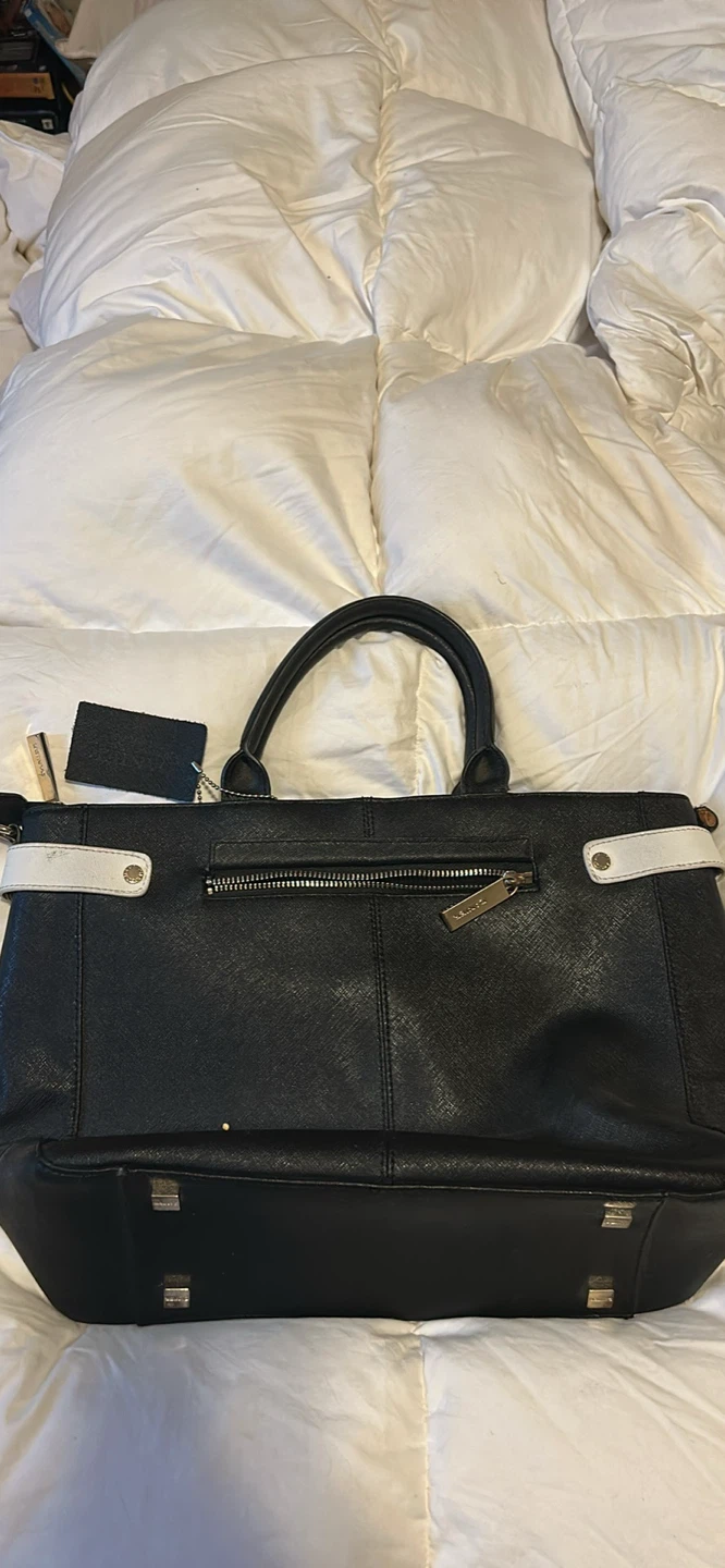 Vintage Danier Black and White Satchel Handbag - photo 3