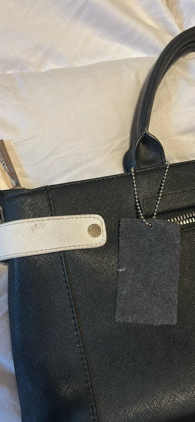 Vintage Danier Black and White Satchel Handbag - photo 4