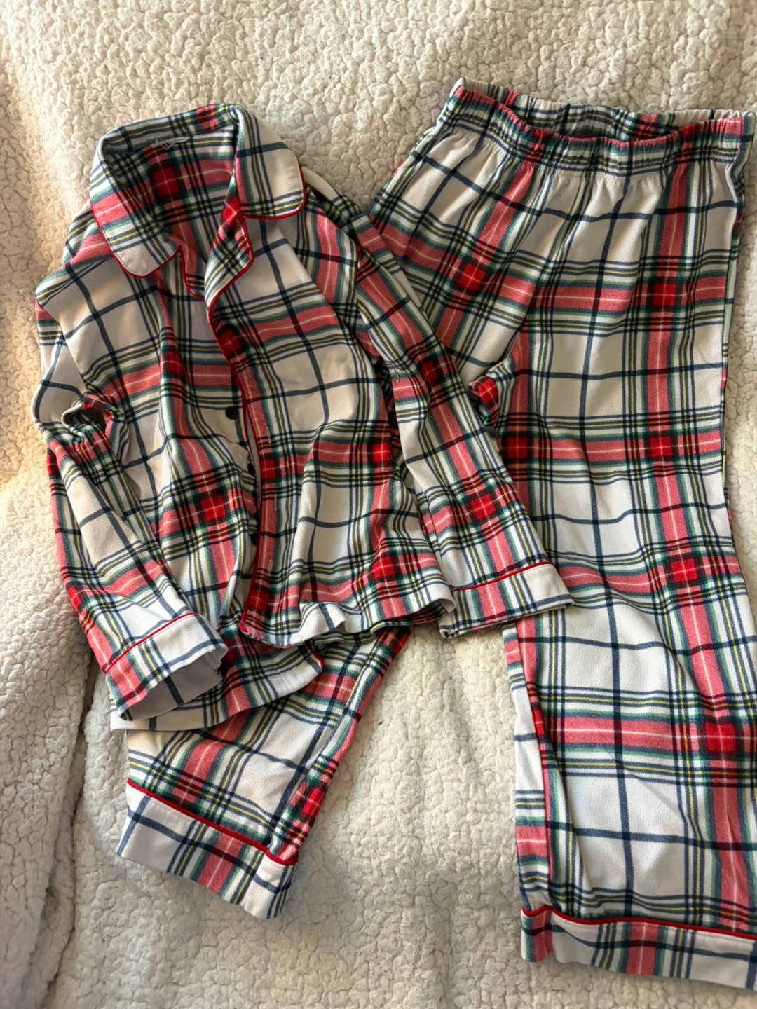Plaid Button-Down Pajama Set