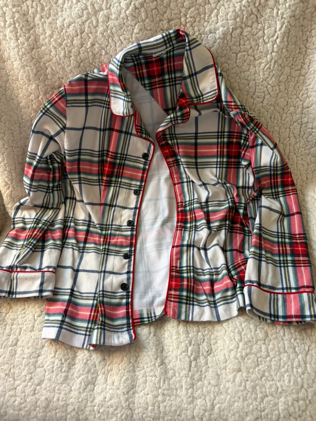 Plaid Button-Down Pajama Set - photo 2