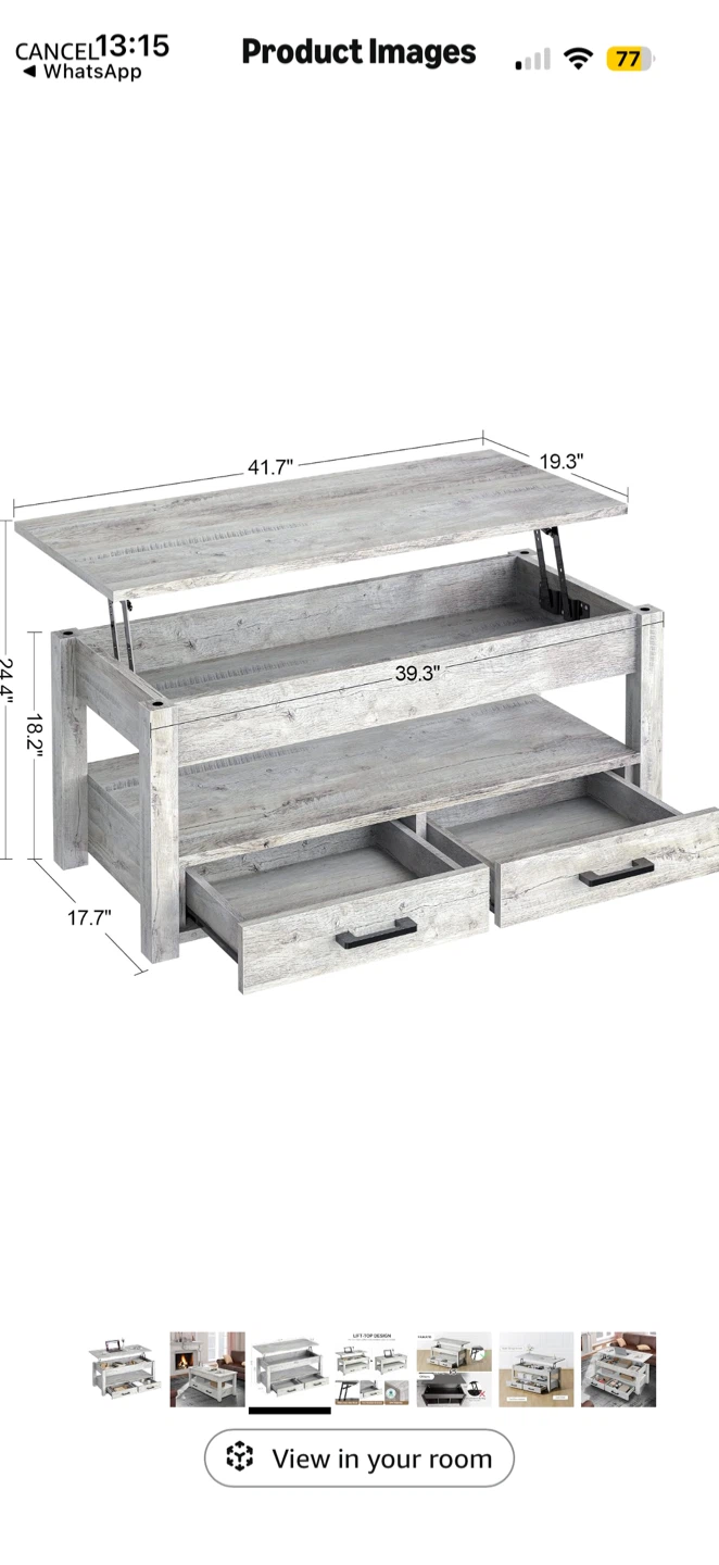 Lift-Top Coffee Table with Storage – Like New! - photo 4