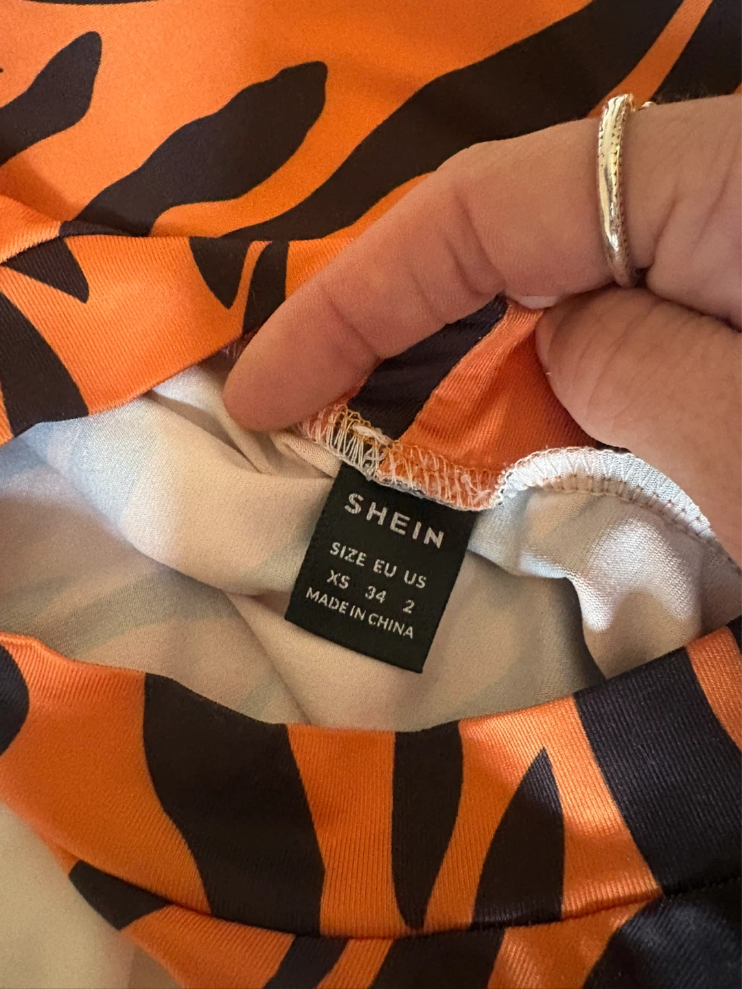 Shein Orange and Black Animal Print Dress HALLOWEEN