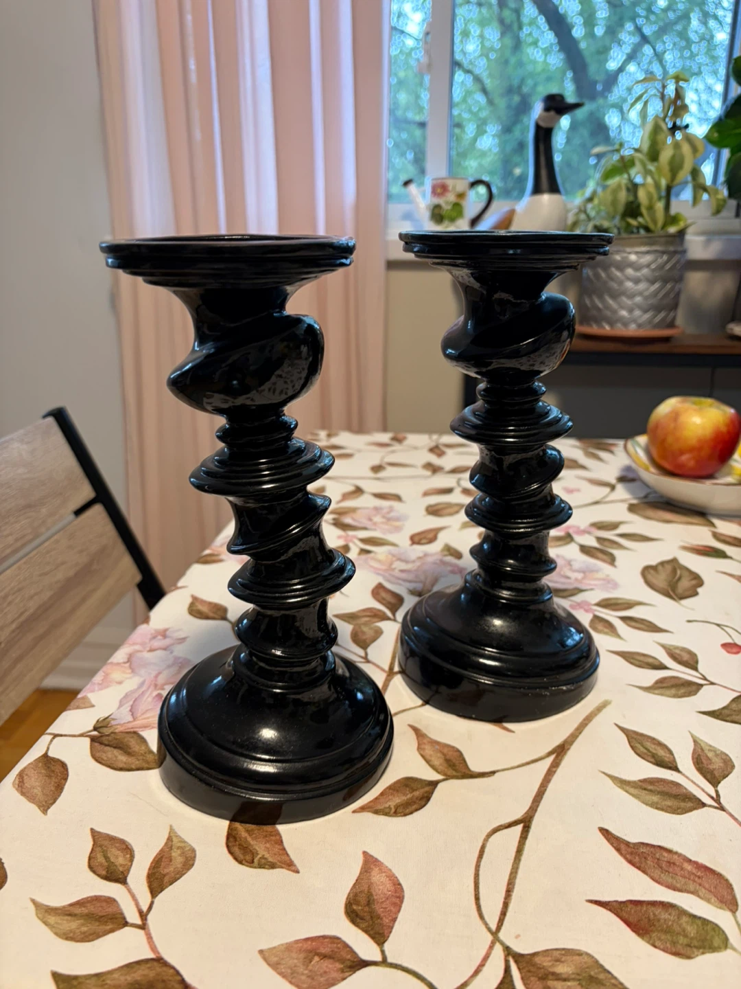 Wooden candle holders