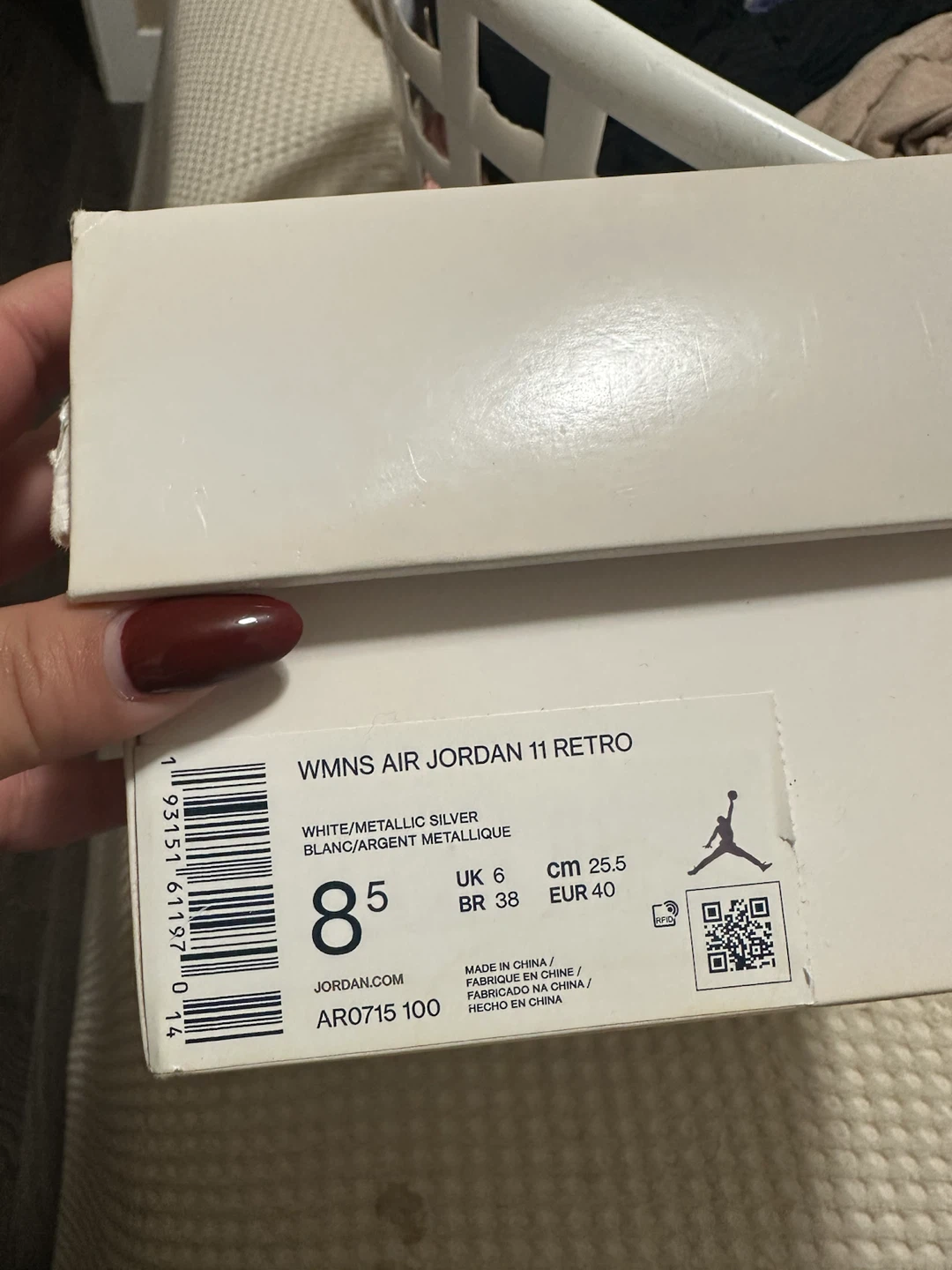 Wmns Air Jordan 11 Retro White/Metallic Silver
