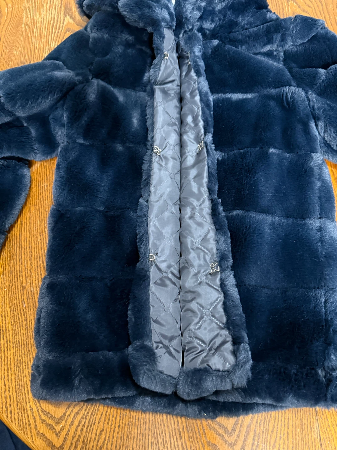 Blue Faux Fur Hooded Jacket - photo 4