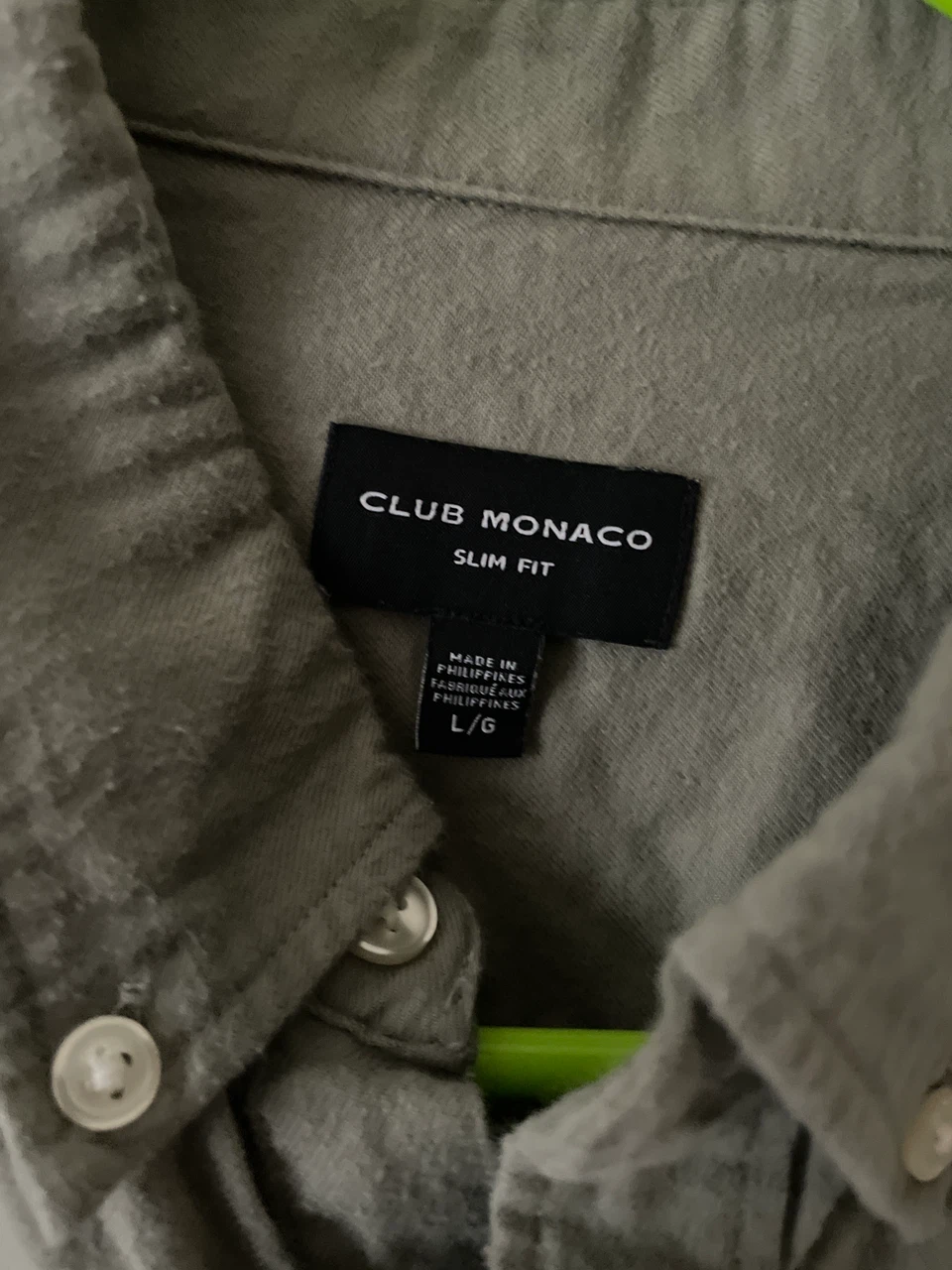Club Monaco Olive Green Slim Fit Shirt - photo 2