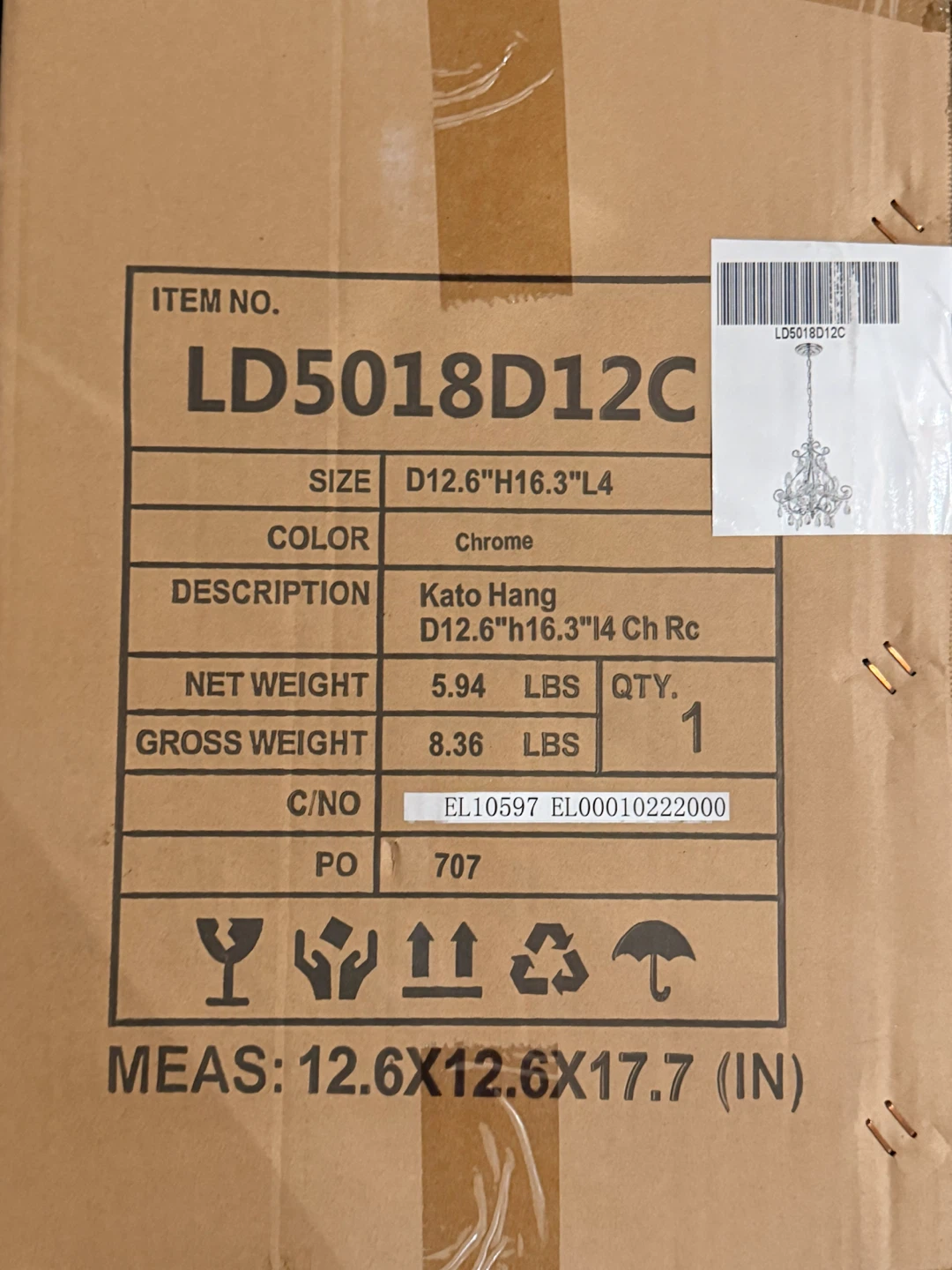 NEW Factory Sealed-Elegant Kato 4-Light Crystal Chandelier - photo 2