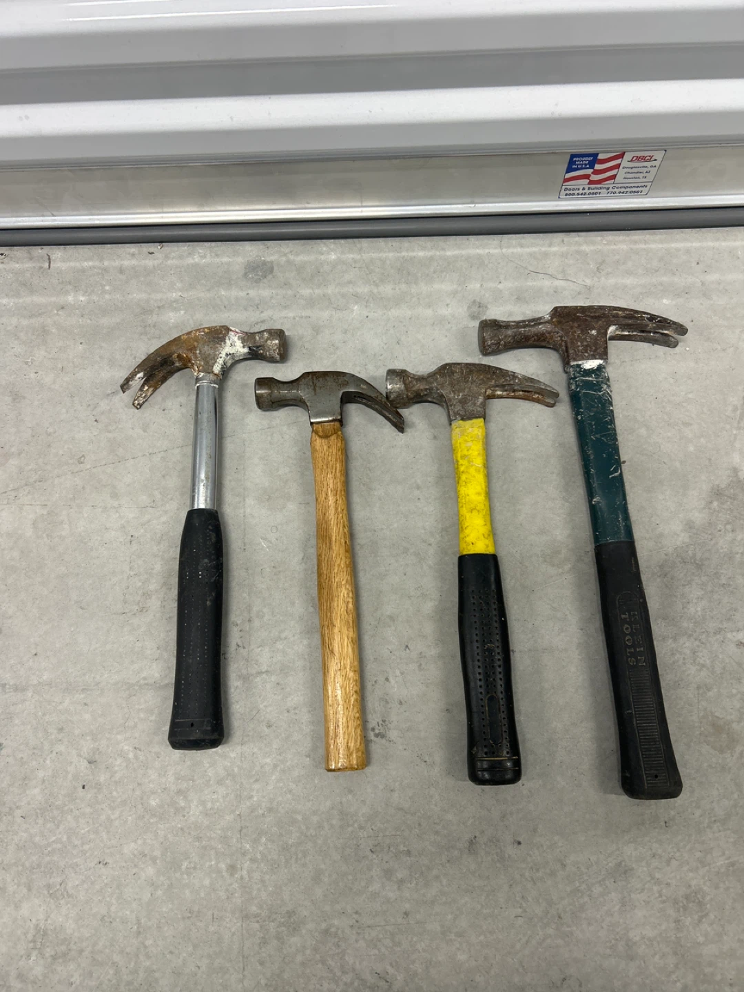 Set of 4 Assorted Claw Hammers