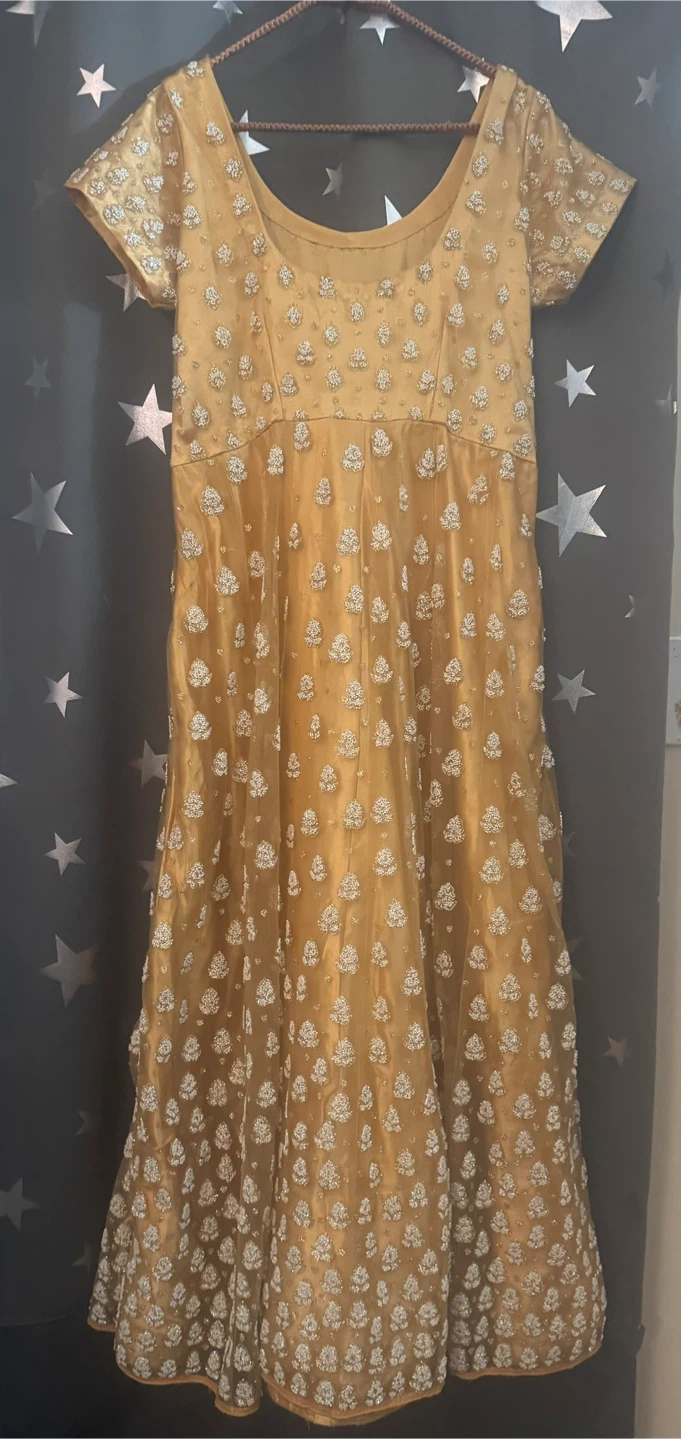 Gold Embroidered Floor Length Dress - photo 3