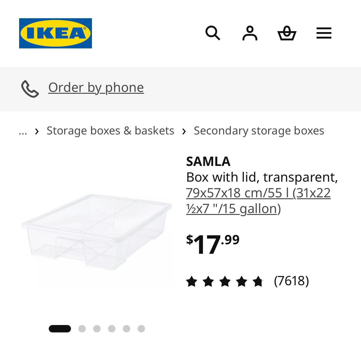 IKEA SAMLA Storage Box with Lid - photo 4