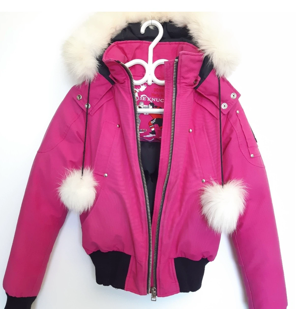 Moose Knuckles Down Filled Pink Bomber Jacket