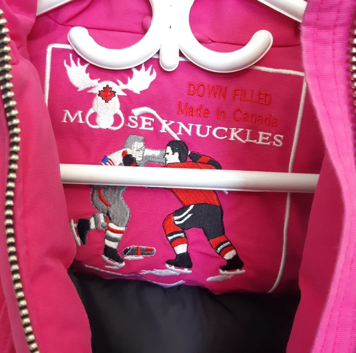 Moose Knuckles Down Filled Pink Bomber Jacket - photo 4