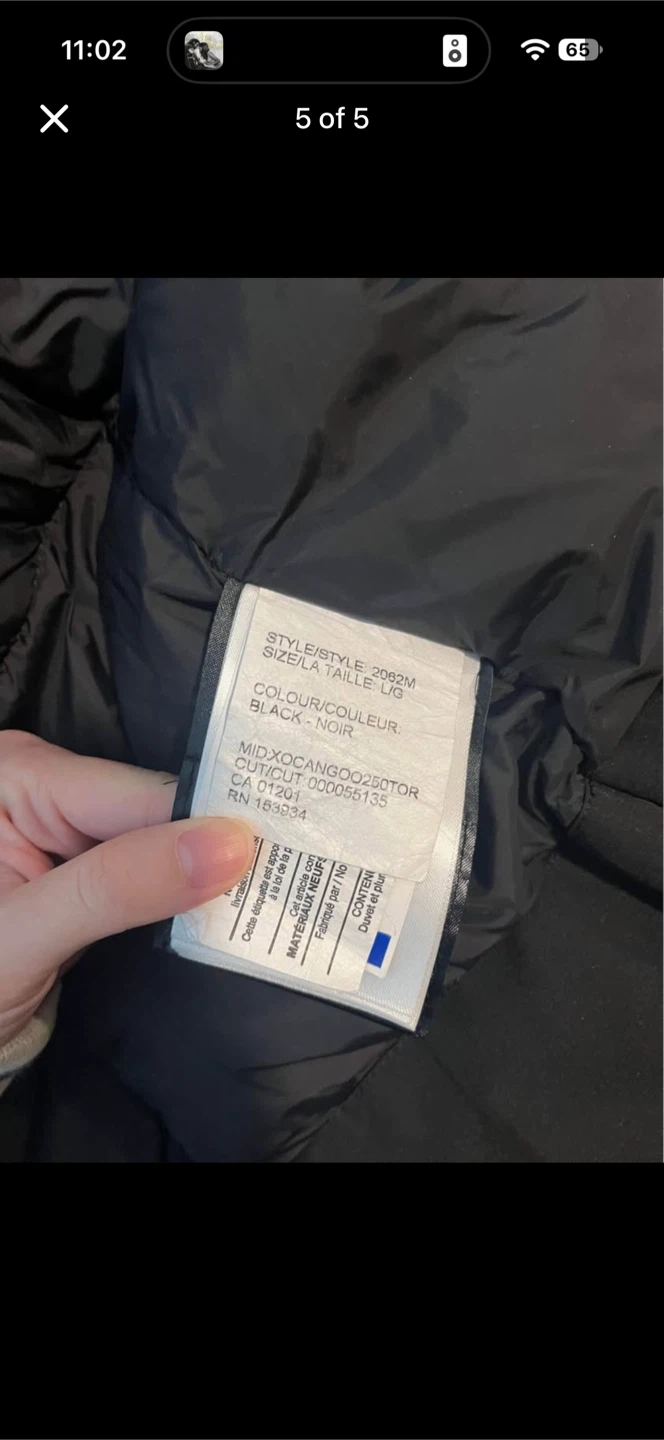 Canada Goose Black Down Jacket Large - photo 5