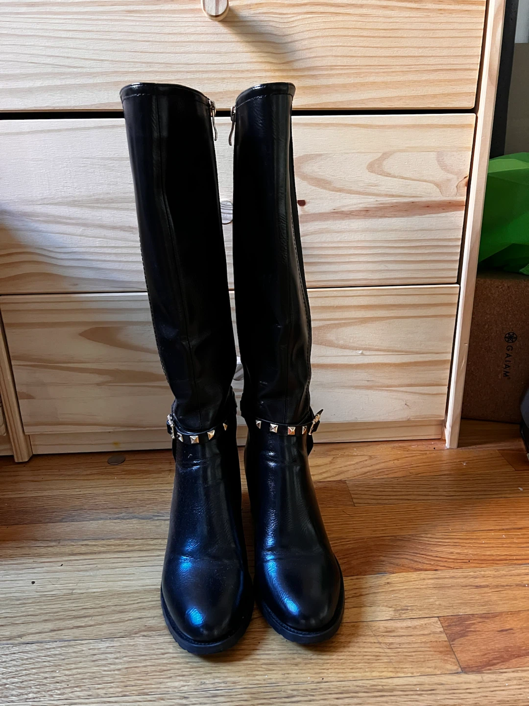 Torgeis Black Studded Knee-High Boots - photo 2
