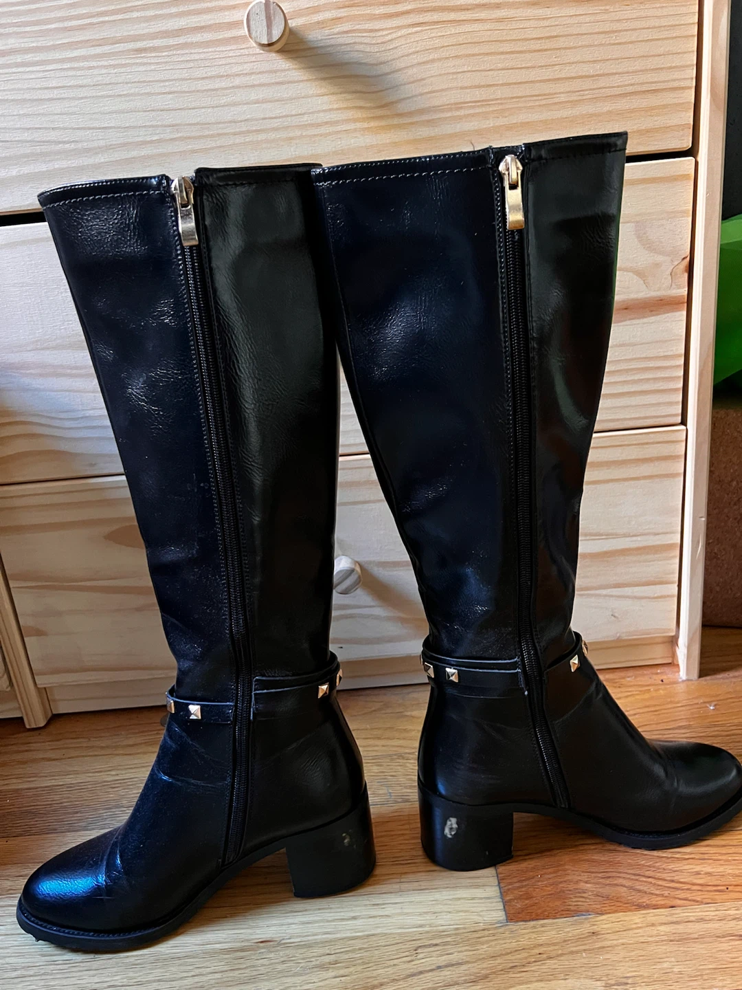 Torgeis Black Studded Knee-High Boots - photo 5