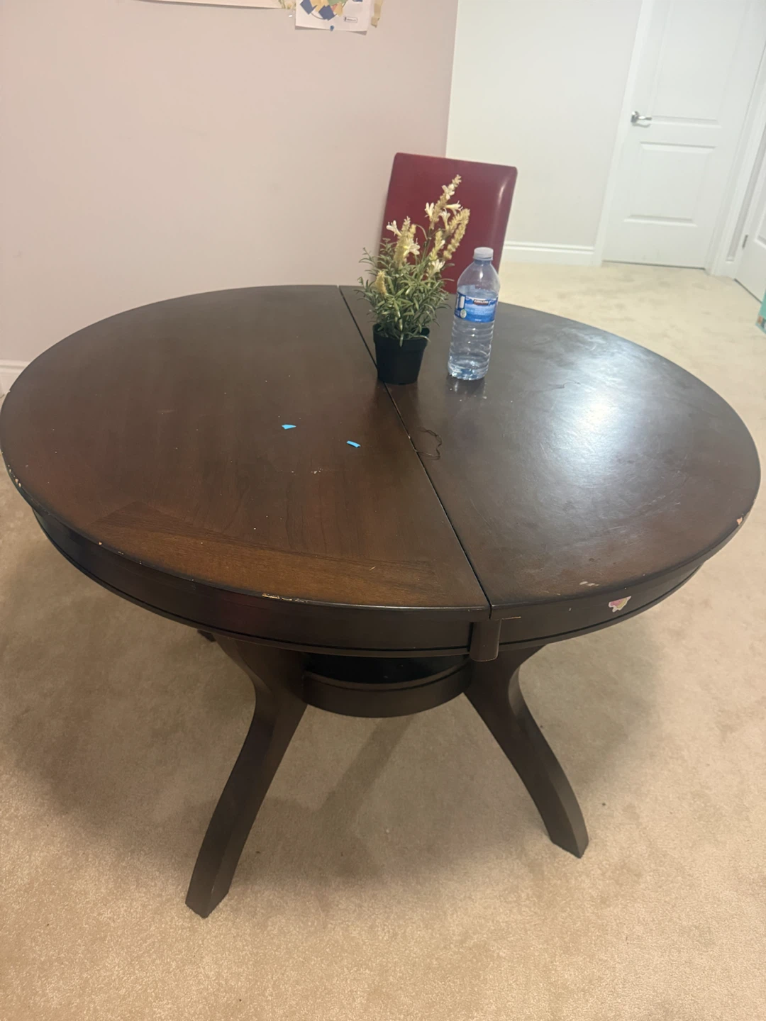 Dark Brown Round Dining Table