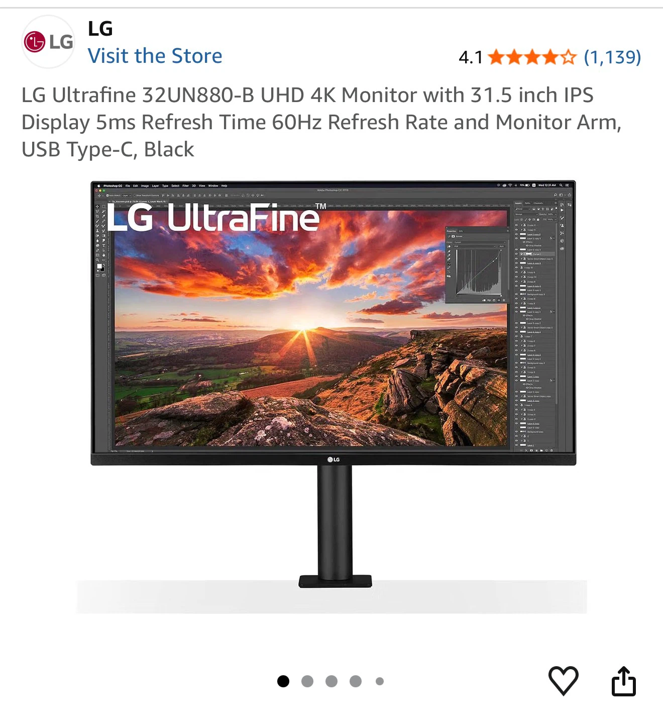 [Moving Sale] LG UltraFine 32" 4K Monitor with Ergo Arm Stand - photo 5