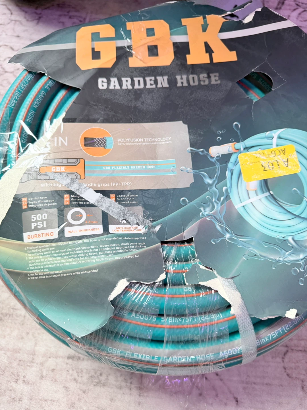 GBK Flexible Garden Hose 5/8 inch x 75 ft