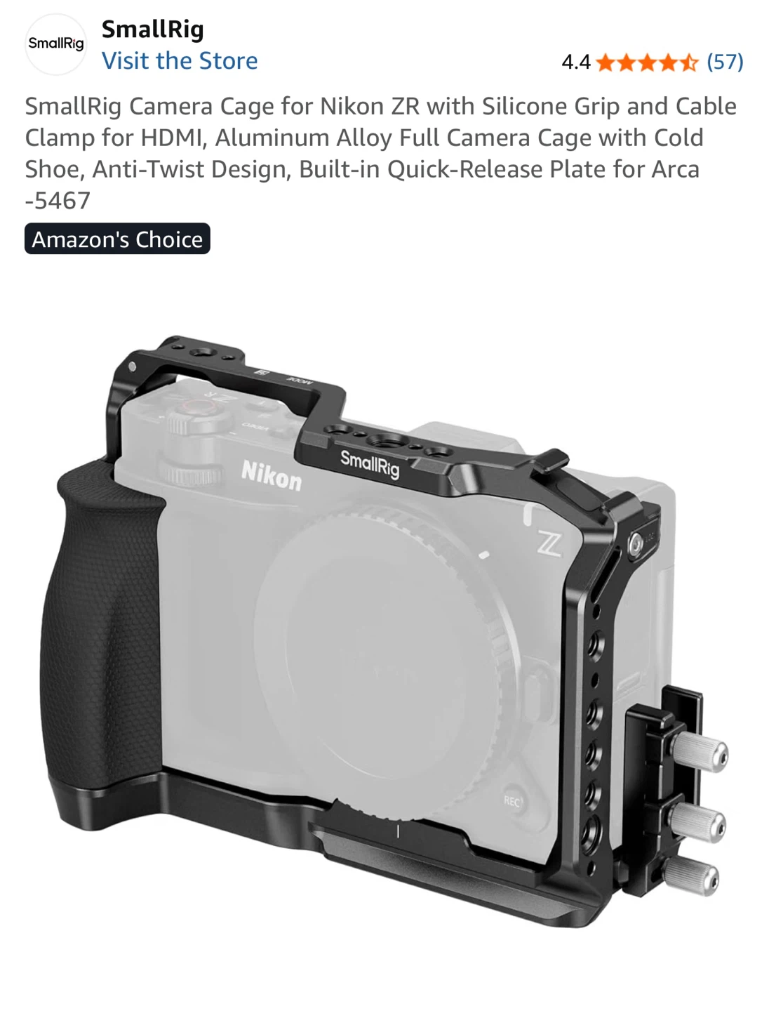 SmallRig Camera Cage for Nikon ZR