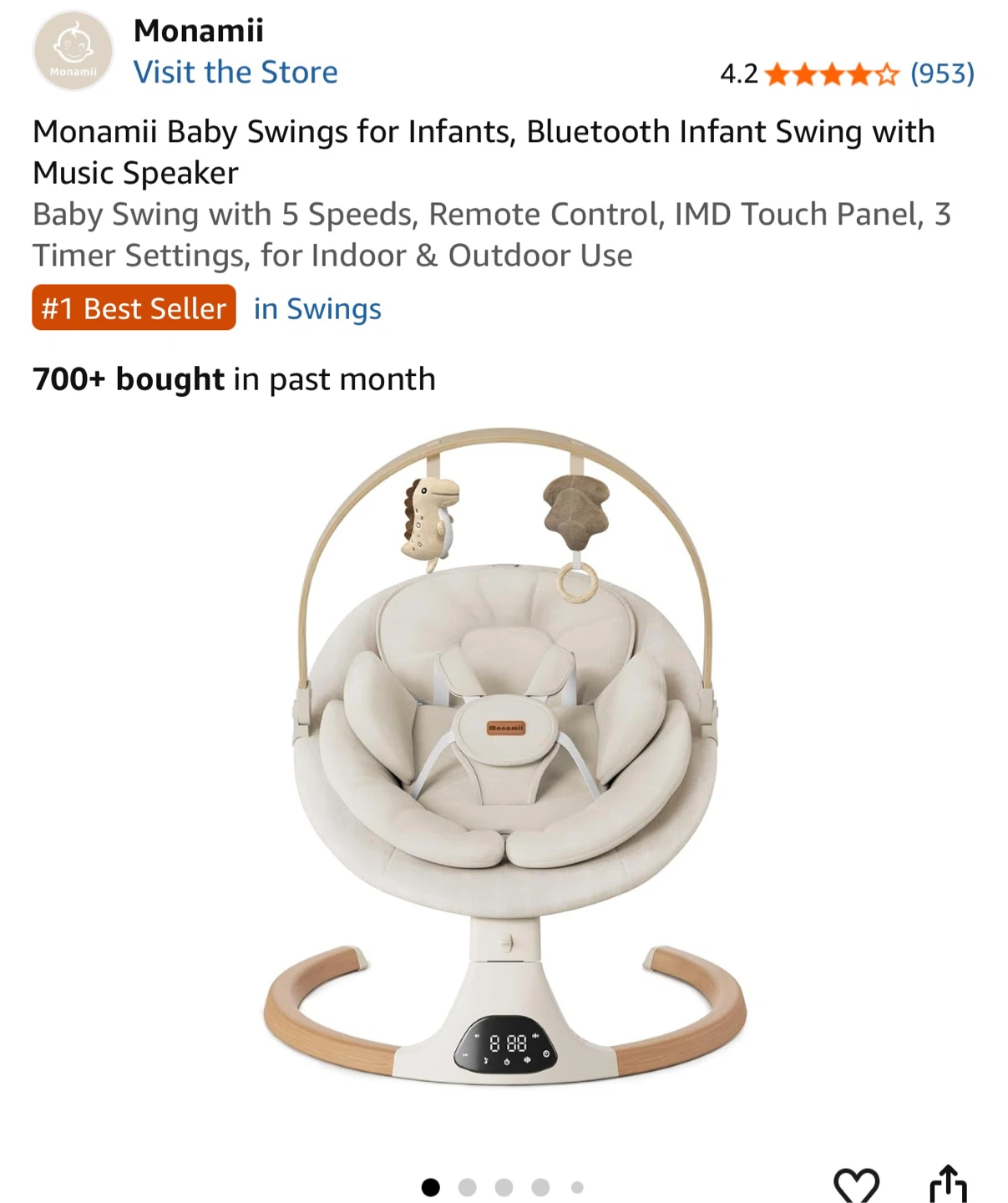 Monamii Infant Baby Swing - Model BB2007