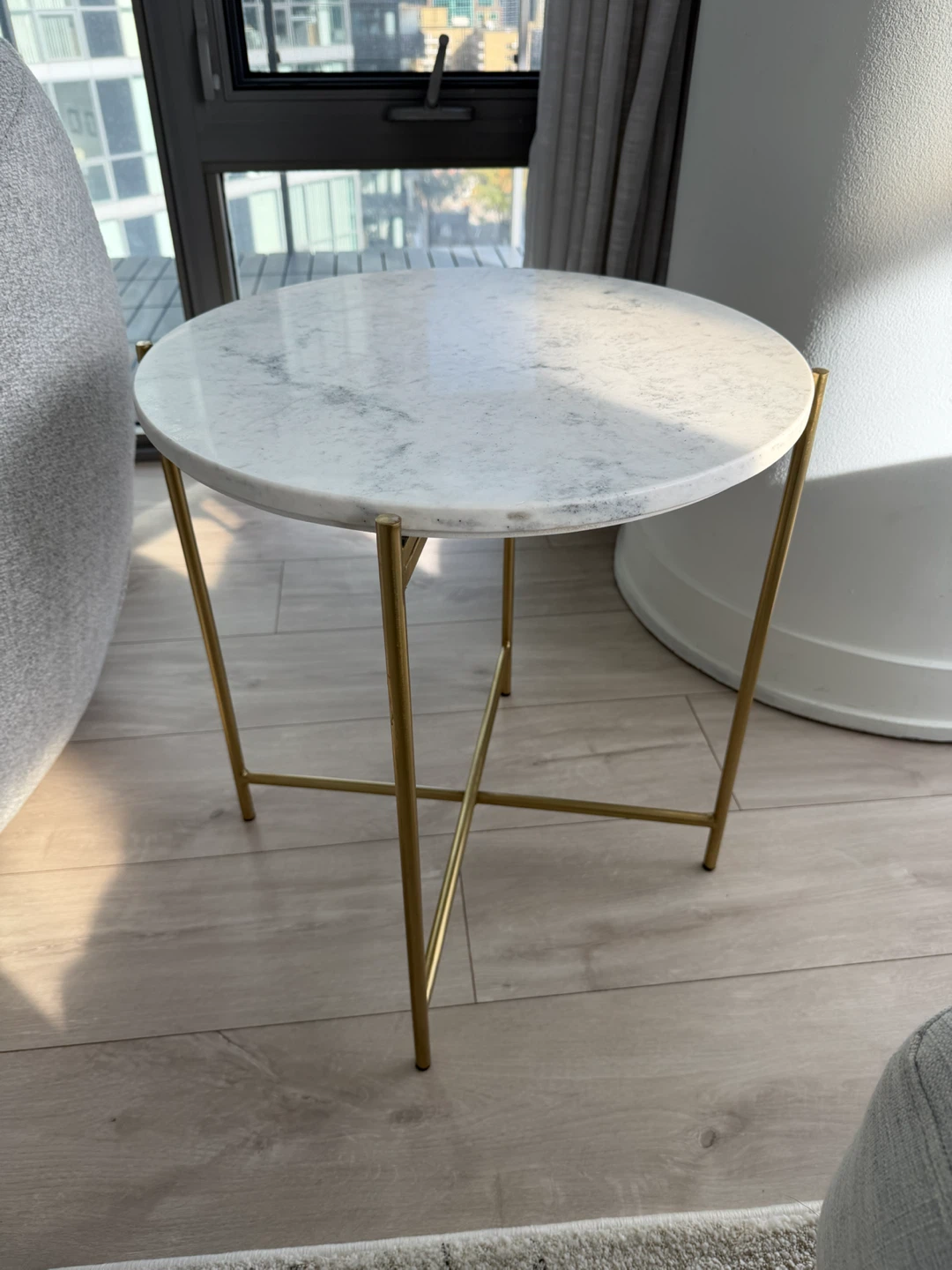 2 Marble and Gold Accent Side Tables - photo 2
