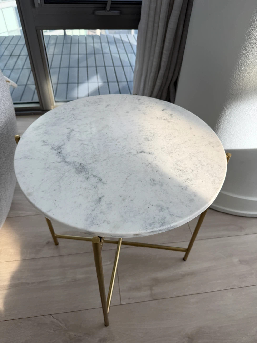 2 Marble and Gold Accent Side Tables - photo 3