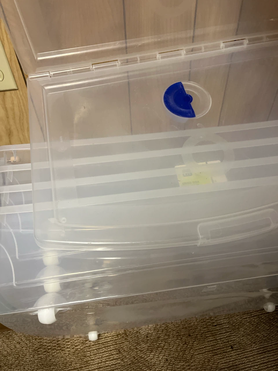 Under bed storage bins 56L with wheels/lids like new - photo 2