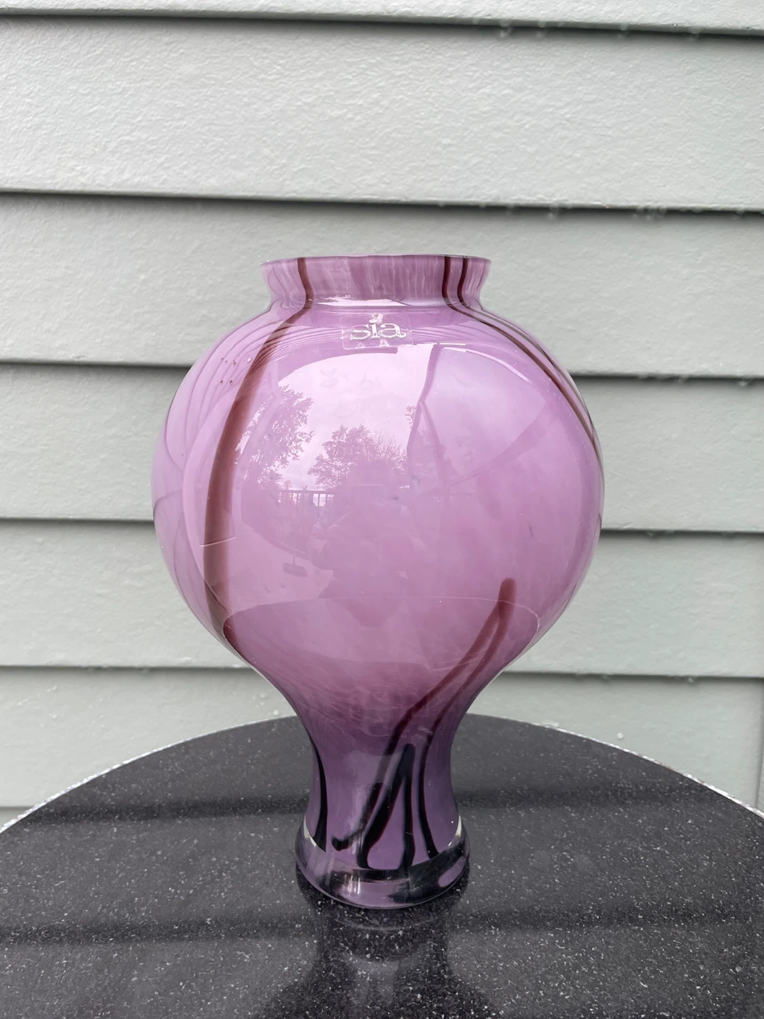 Sia purple glass decorative vase 10” - photo 2