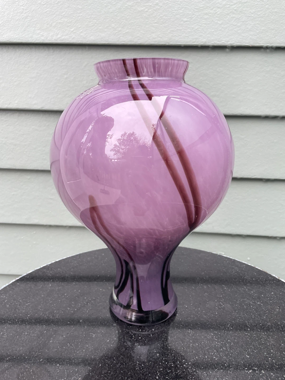 Sia purple glass decorative vase 10” - photo 3