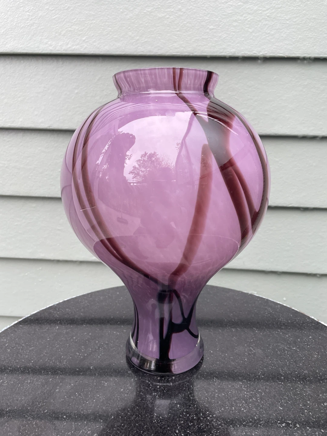 Sia purple glass decorative vase 10” - photo 4