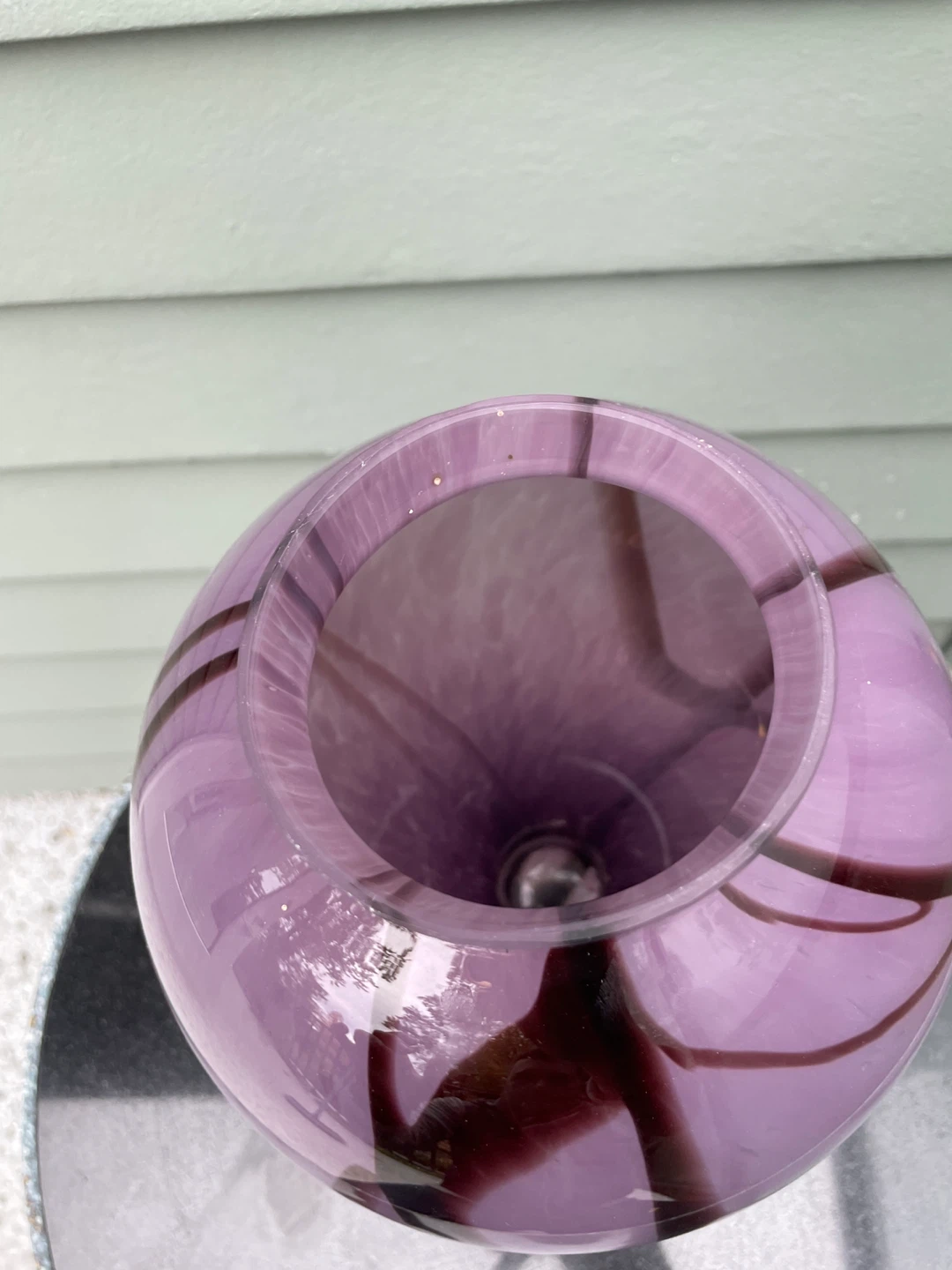 Sia purple glass decorative vase 10” - photo 5
